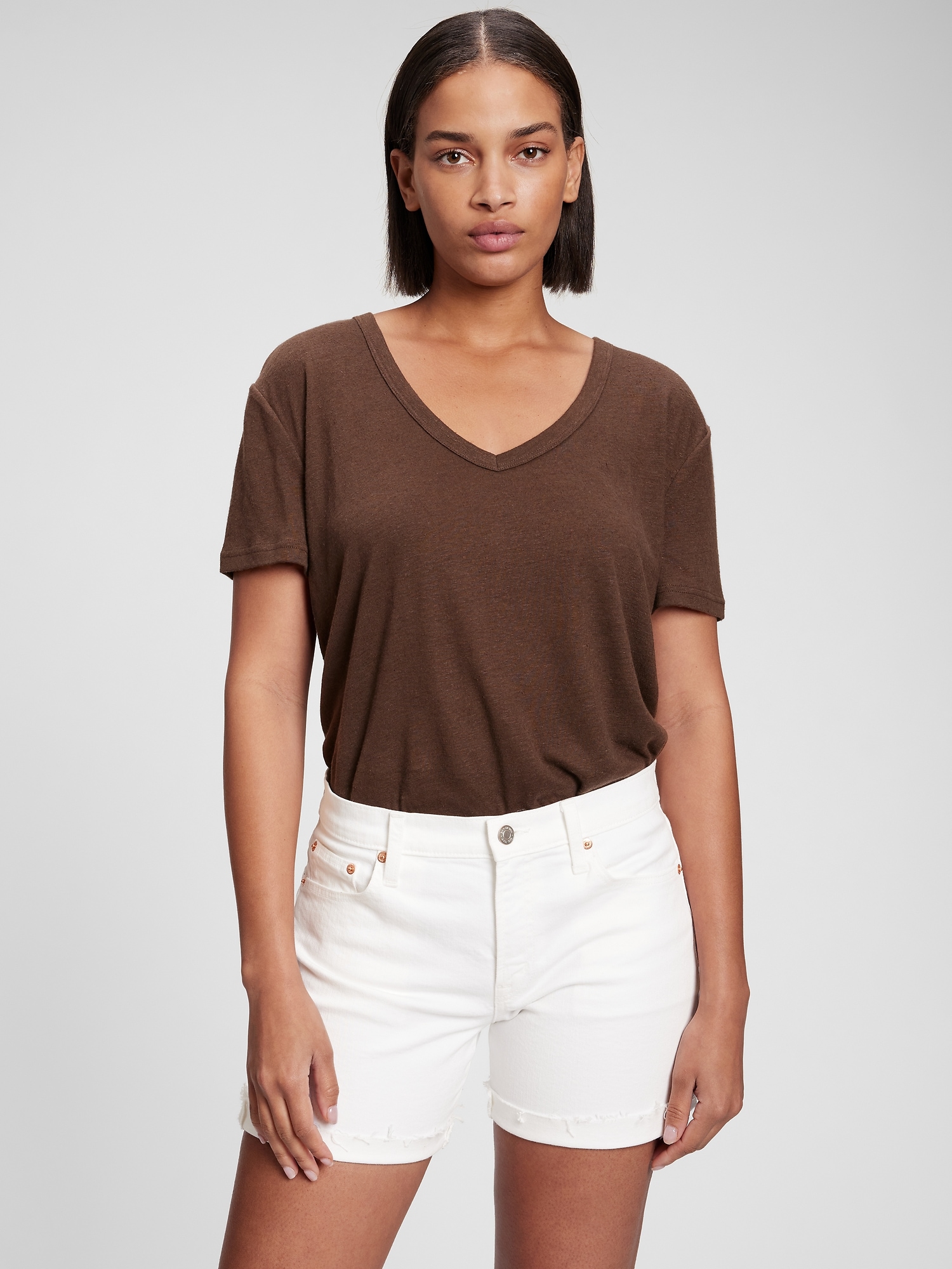 gap linen v neck t shirt