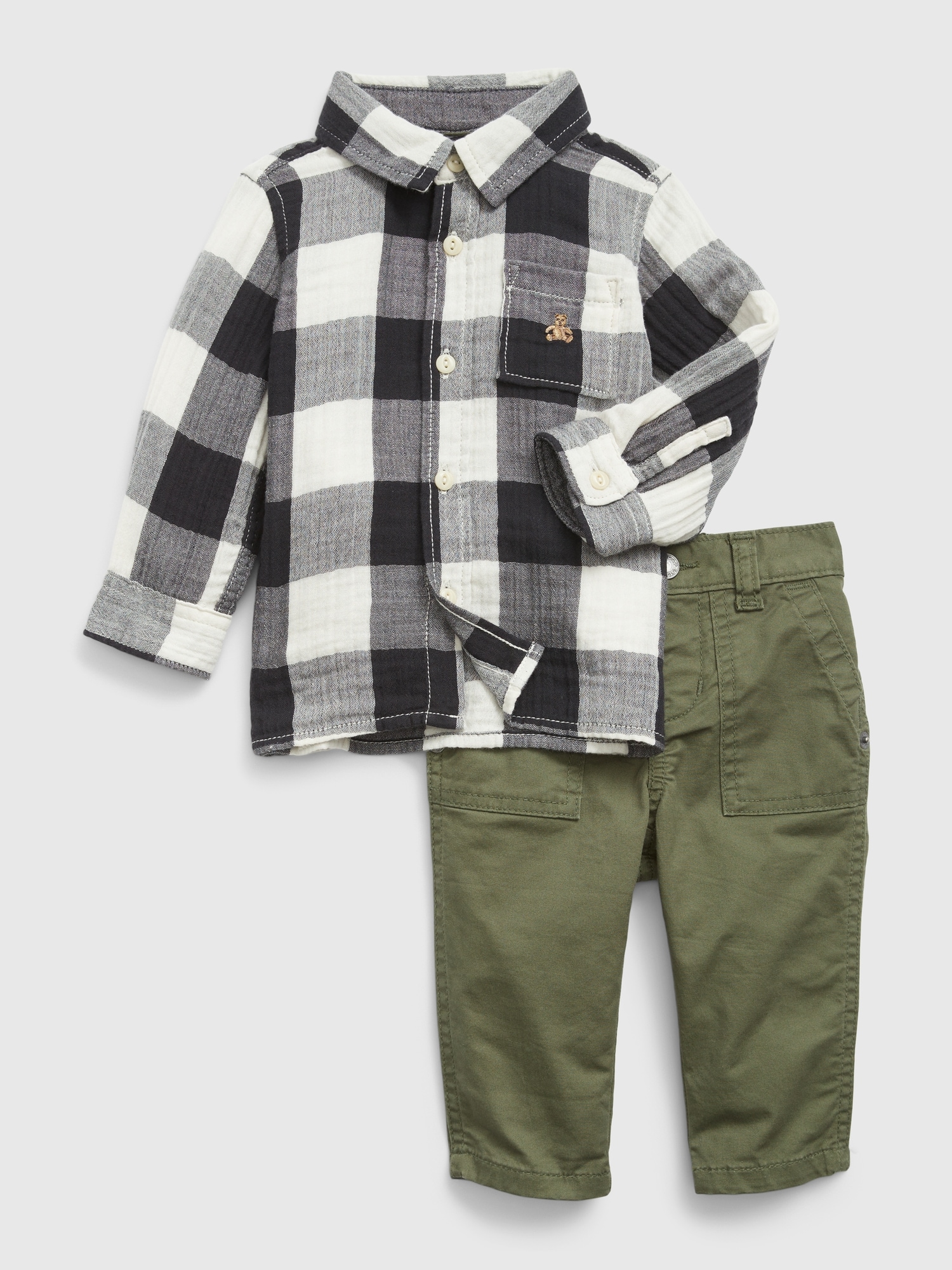Baby Plaid Two-Piece Outfit Set | Gap