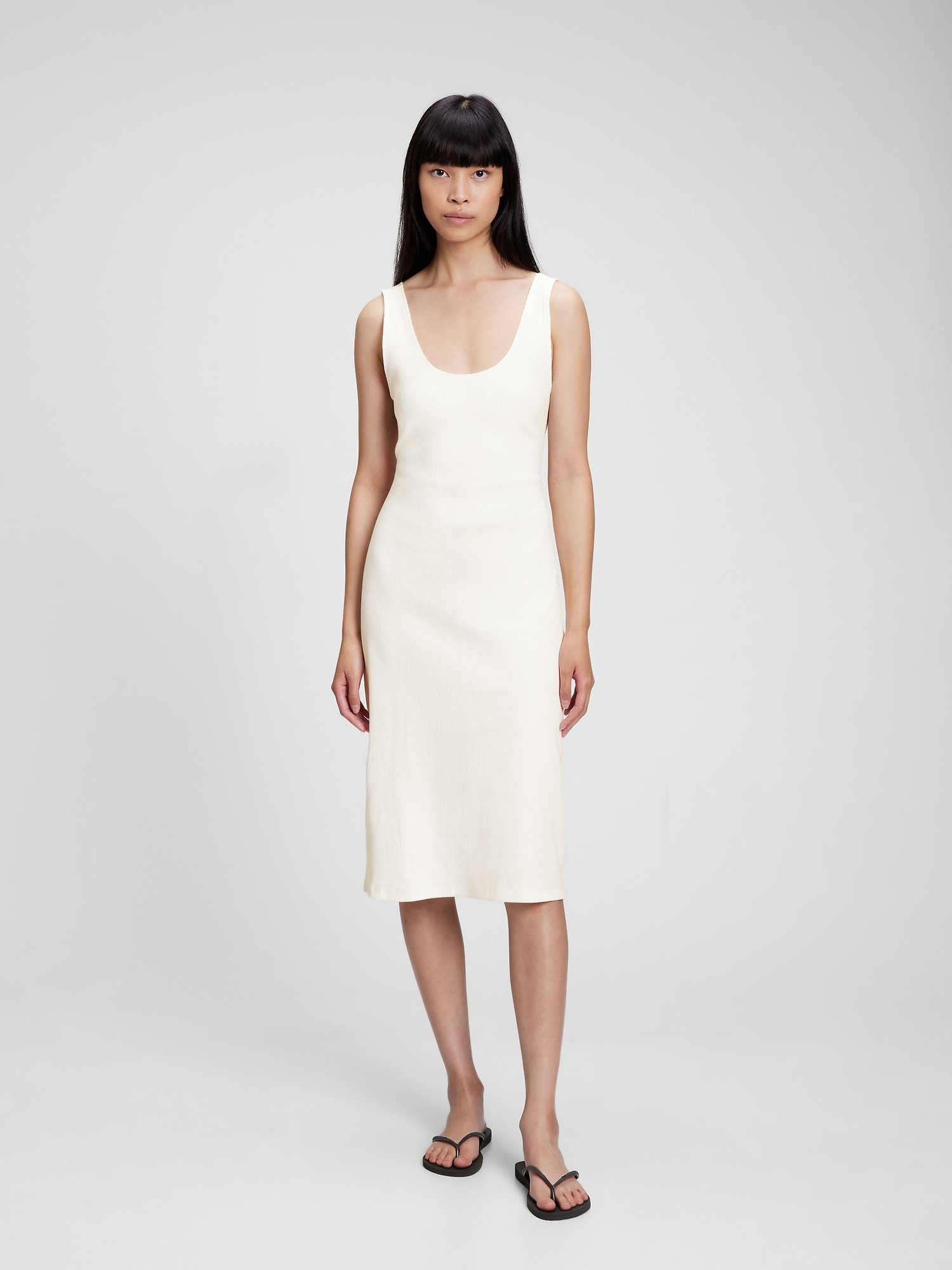 gap scoop neck midi dress