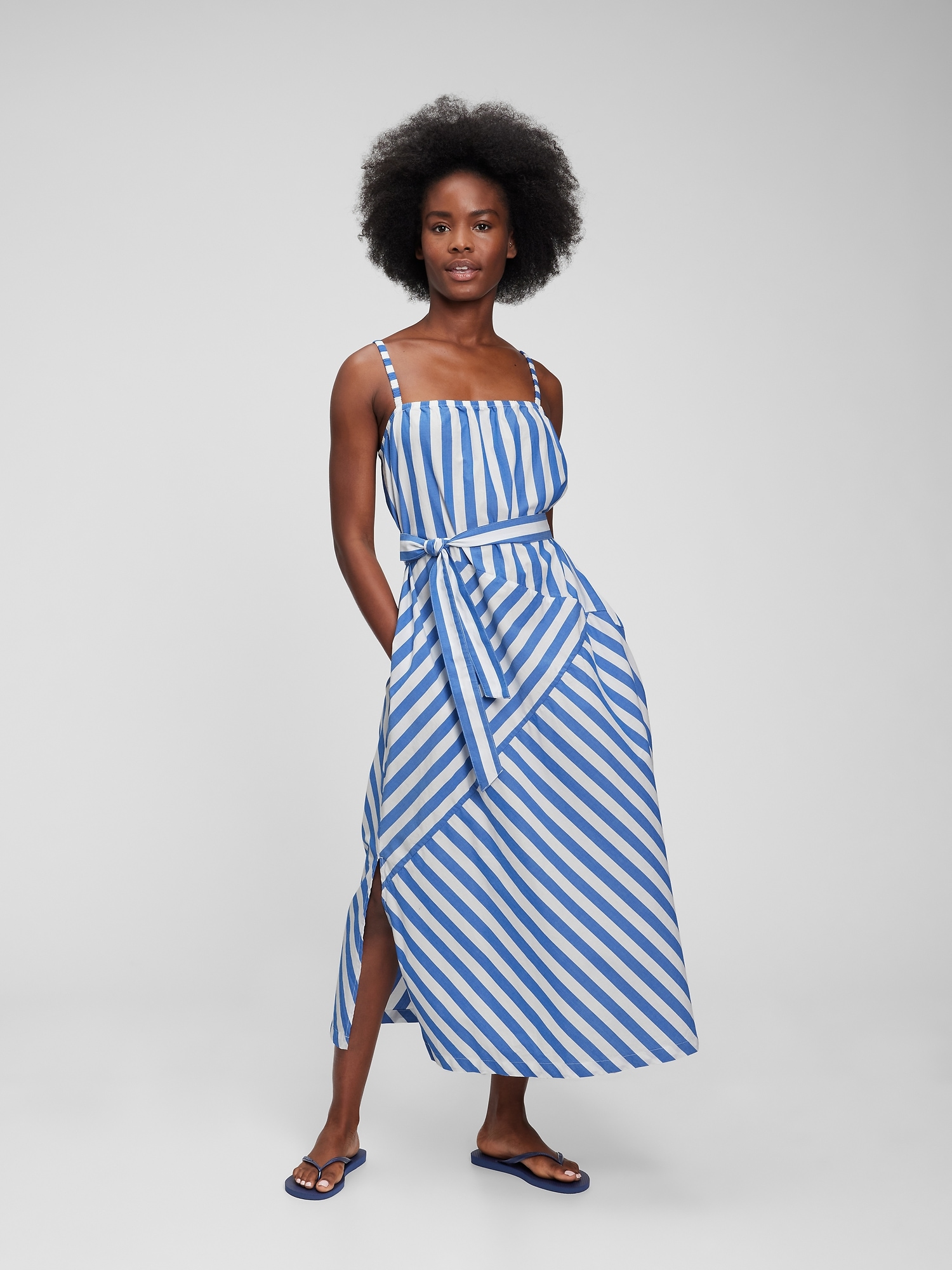 gap striped midi dress