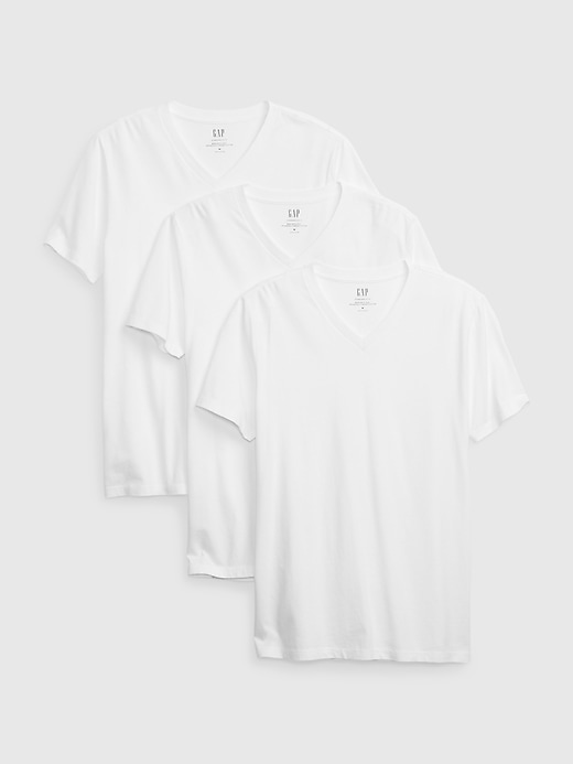 Image number 1 showing, Organic Cotton Standard V-Neck T-Shirt (3-Pack)