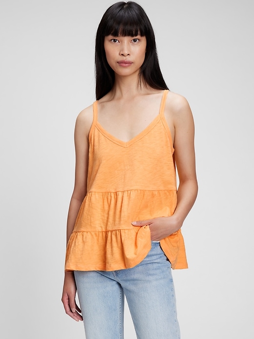 Image number 1 showing, Organic Cotton Tiered Cami