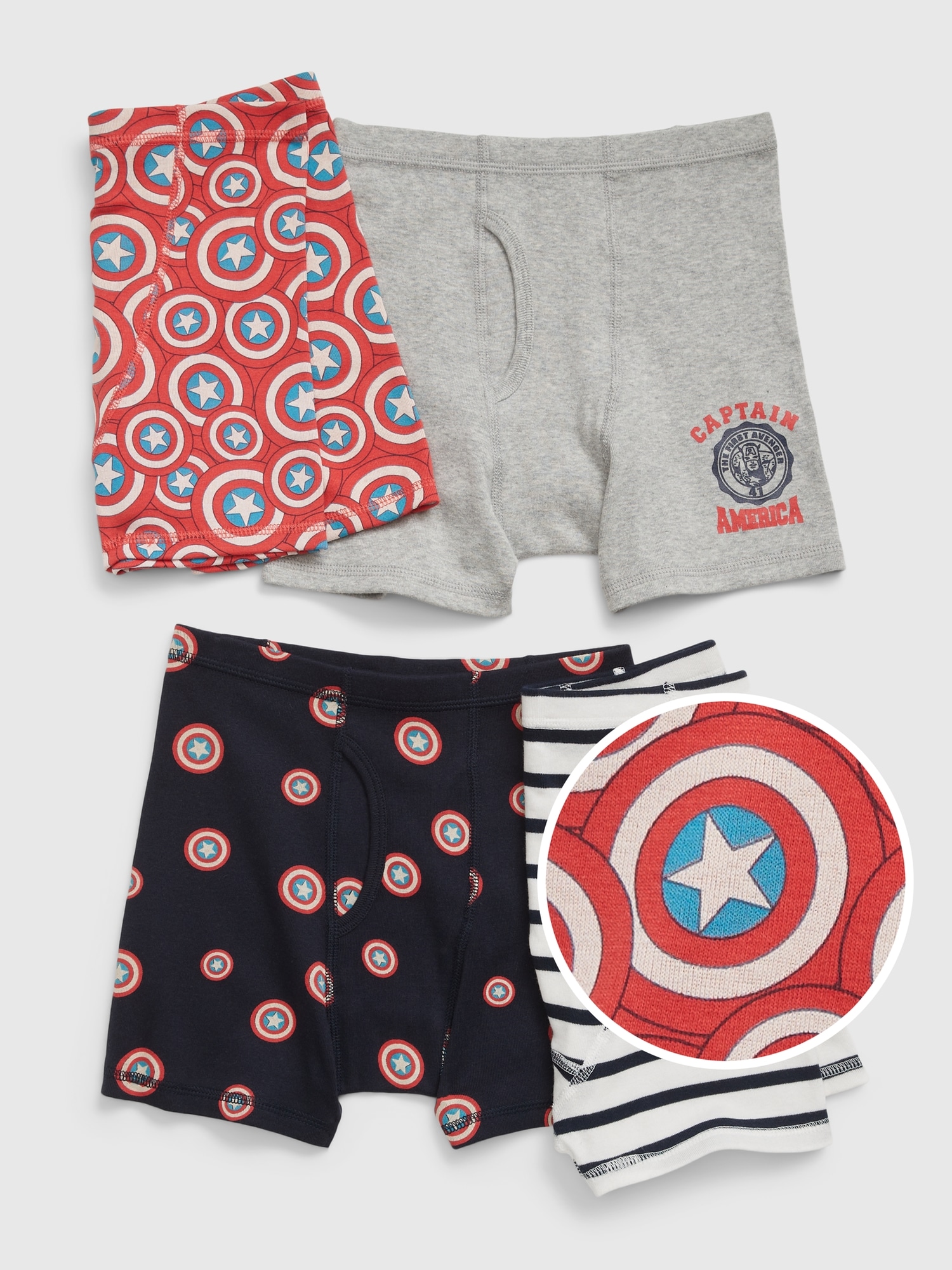 Gap Kids &#124 Marvel Organic Cotton Captain America Boxer Briefs multi. 1