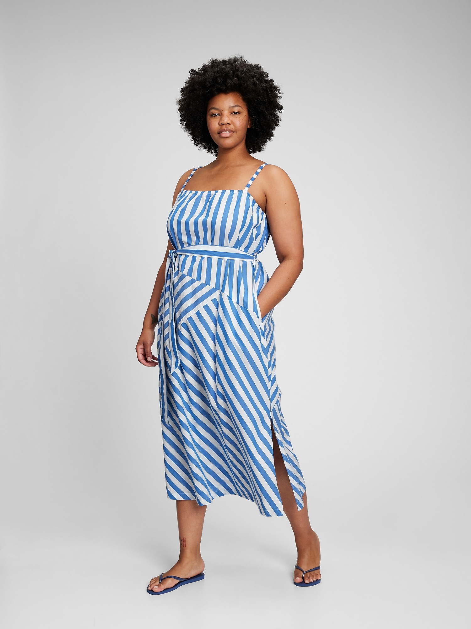 gap striped midi dress