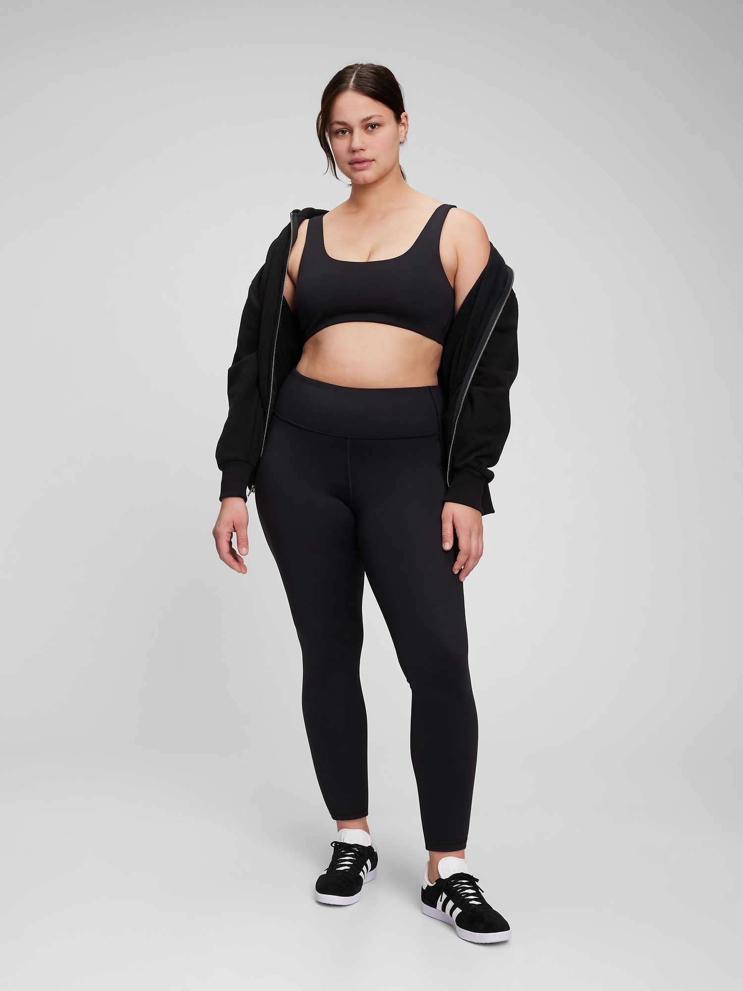 GAP Woman's Black Solid colour high-rise leggings