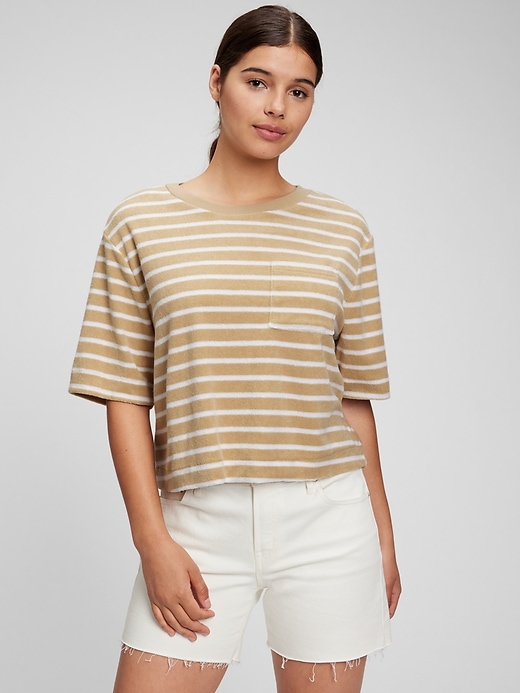 Image number 4 showing, Towel Terry Boxy Cropped T-Shirt