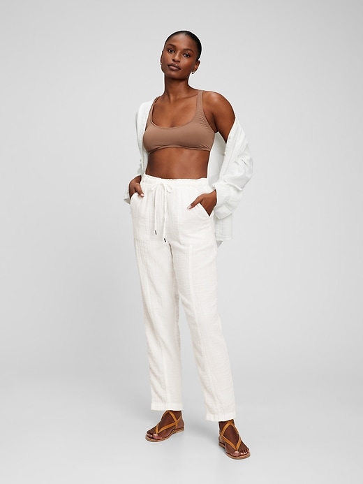 Image number 1 showing, Crinkle Gauze High Rise Pull-On Pants