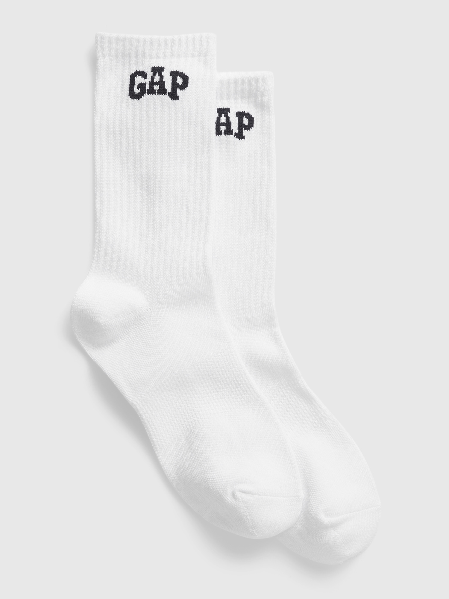 Gap Logo Quarter Crew Athletic Socks In White