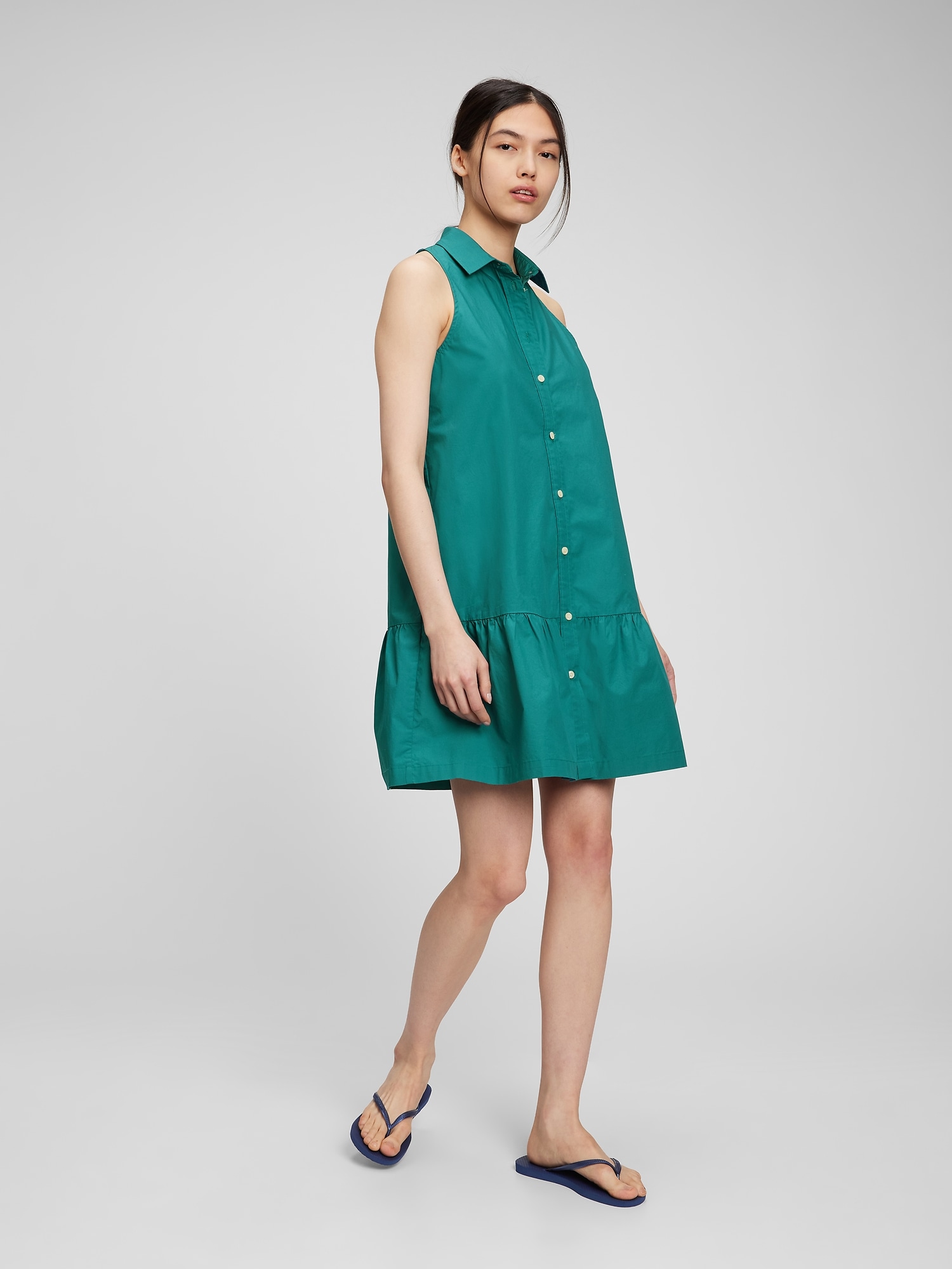 Oversized ruffle hem shirt 2024 dress