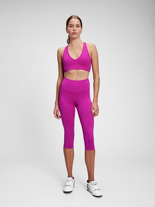 View large product image 1 of 1. GapFit V-Neck Racerback Sports Bra in Eclipse