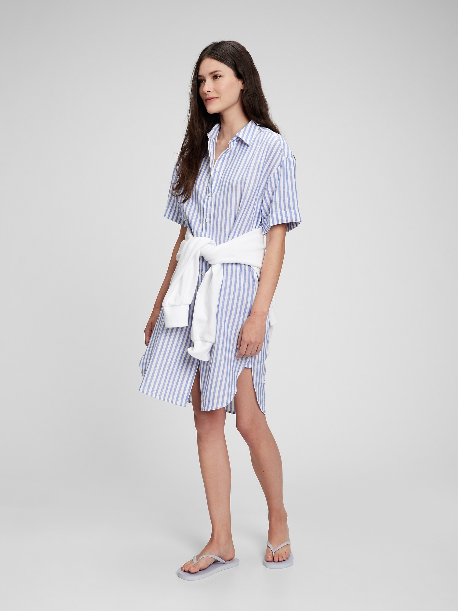 gap linen shirt dress