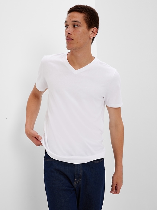 Image number 2 showing, Organic Cotton Standard V-Neck T-Shirt (3-Pack)