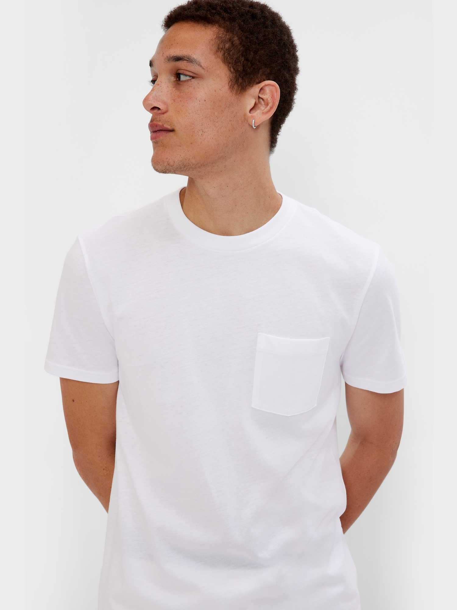 Boys’ white organic cotton loose T-shirt with logos