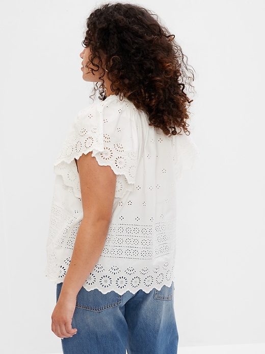 Image number 5 showing, Eyelet Flutter Sleeve Top