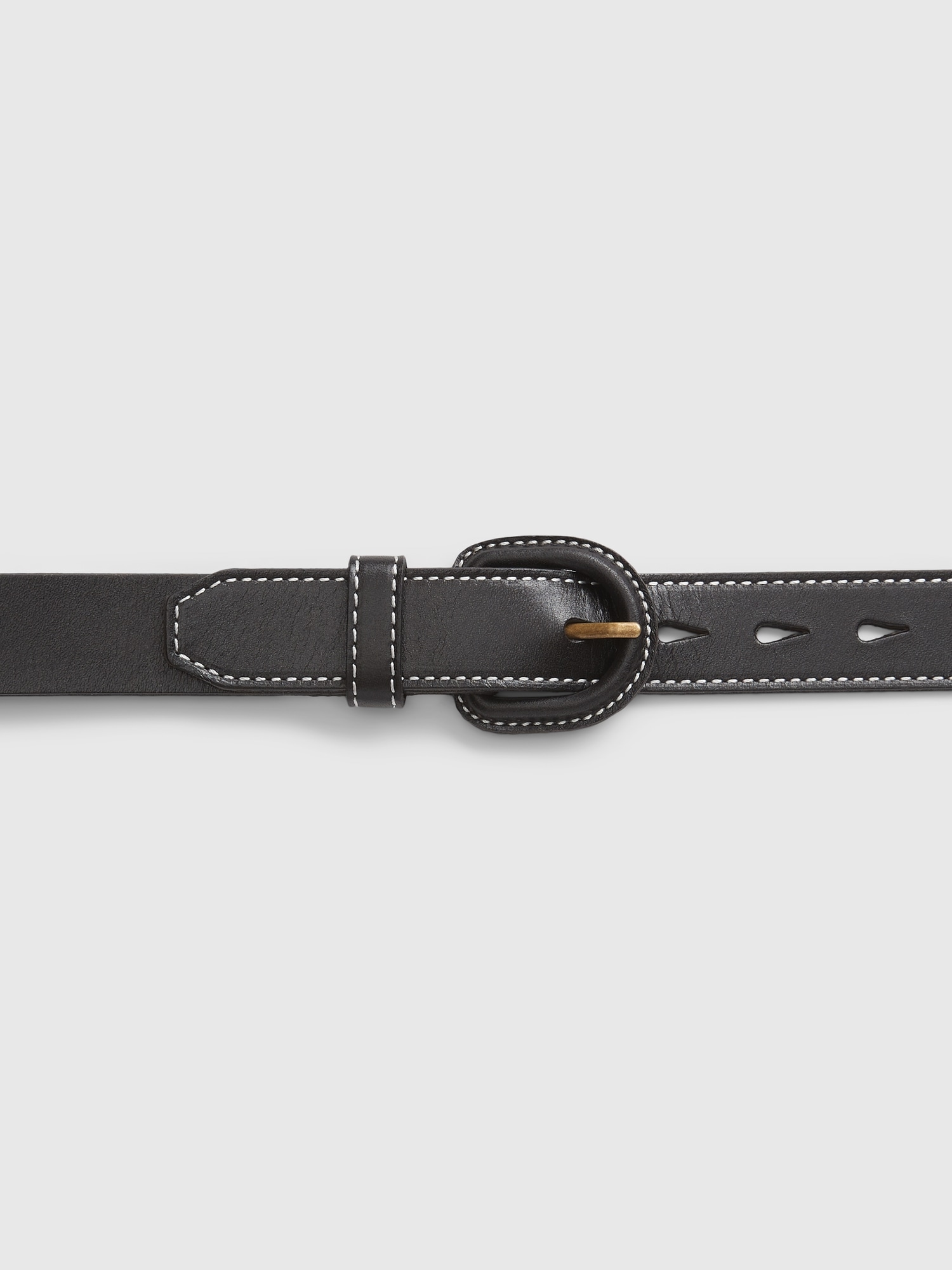Contrast Stitch Leather Belt | Gap