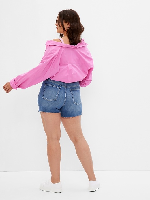 Image number 5 showing, 4" High Rise Denim Shorts