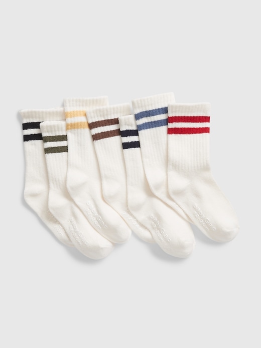 Toddler Organic Cotton Stripe Crew Socks (7-Pack) | Gap