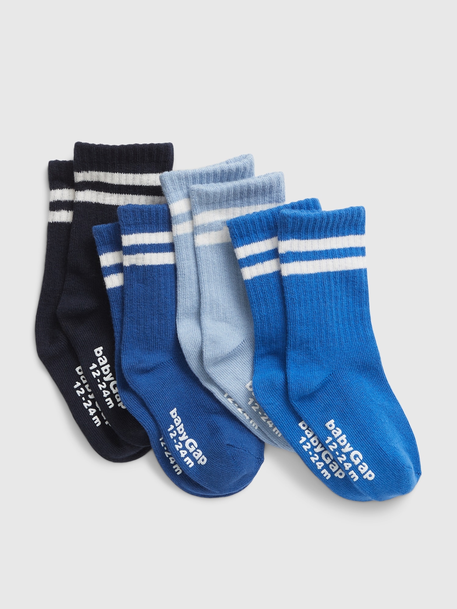 Toddler Organic Cotton Stripe Crew Socks (4-Pack) | Gap