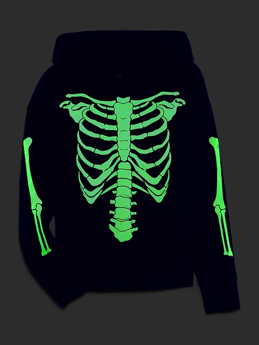 Kids Glow-In-The-Dark Skeleton Pull-On Hoodie