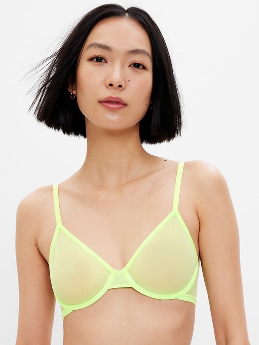 Image number 1 showing, Mesh Semi-Demi Bra