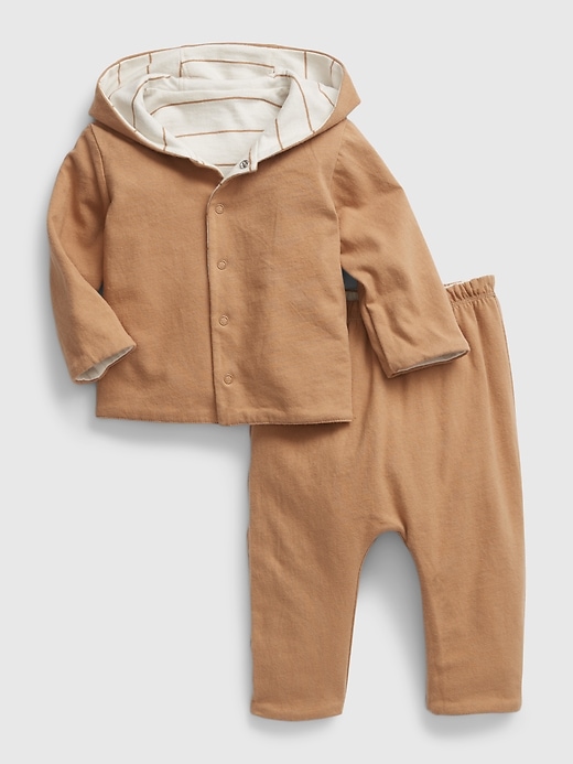 Image number 2 showing, Baby 100% Organic Cotton Reversible Two-Piece Outfit Set
