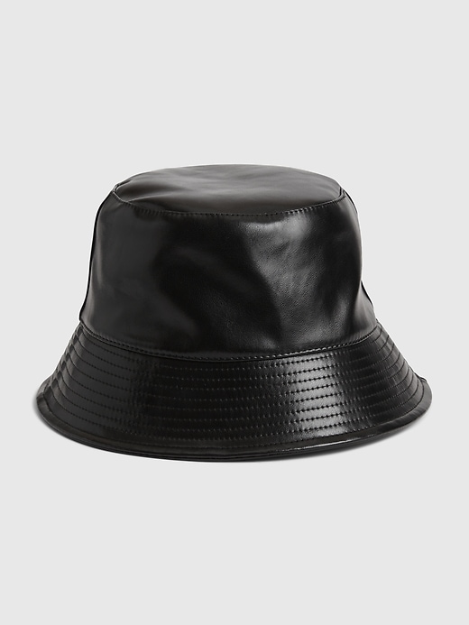 View large product image 1 of 1. Vegan Leather Bucket Hat