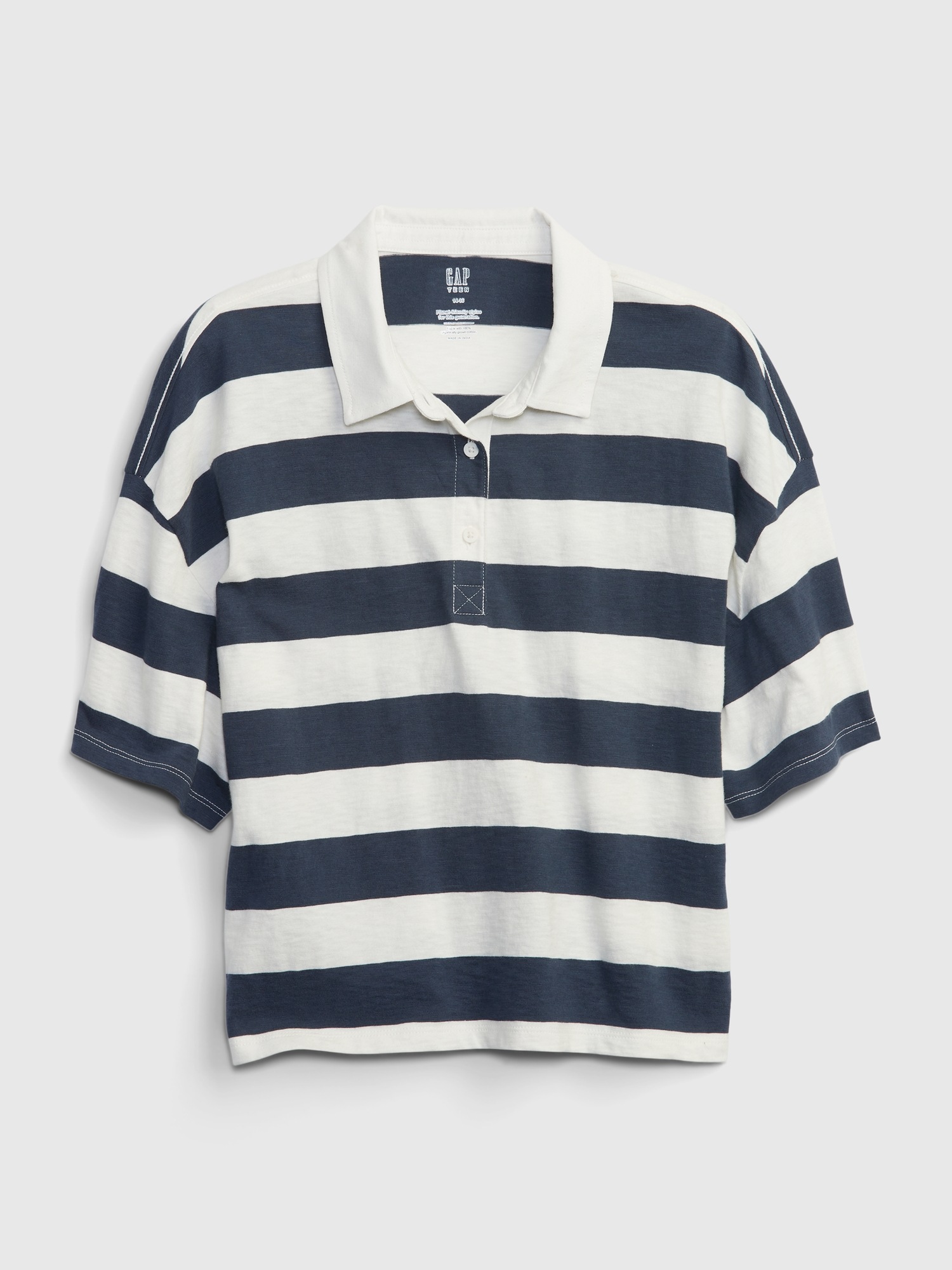 Teen 100% Organic Cotton Boxy Polo Shirt | Gap