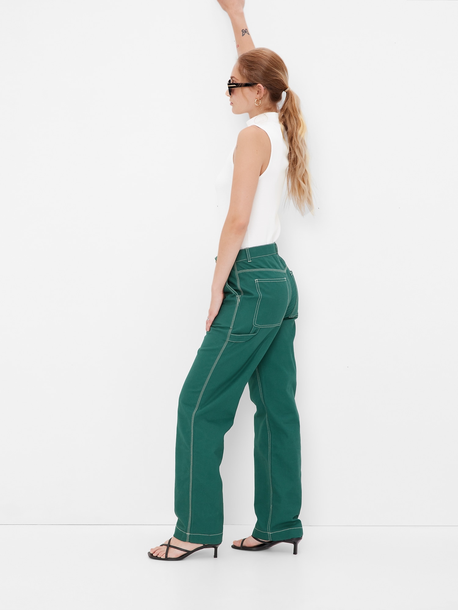 Gap High Rise '90s Loose Carpenter Pants With Washwell In June Bug ...