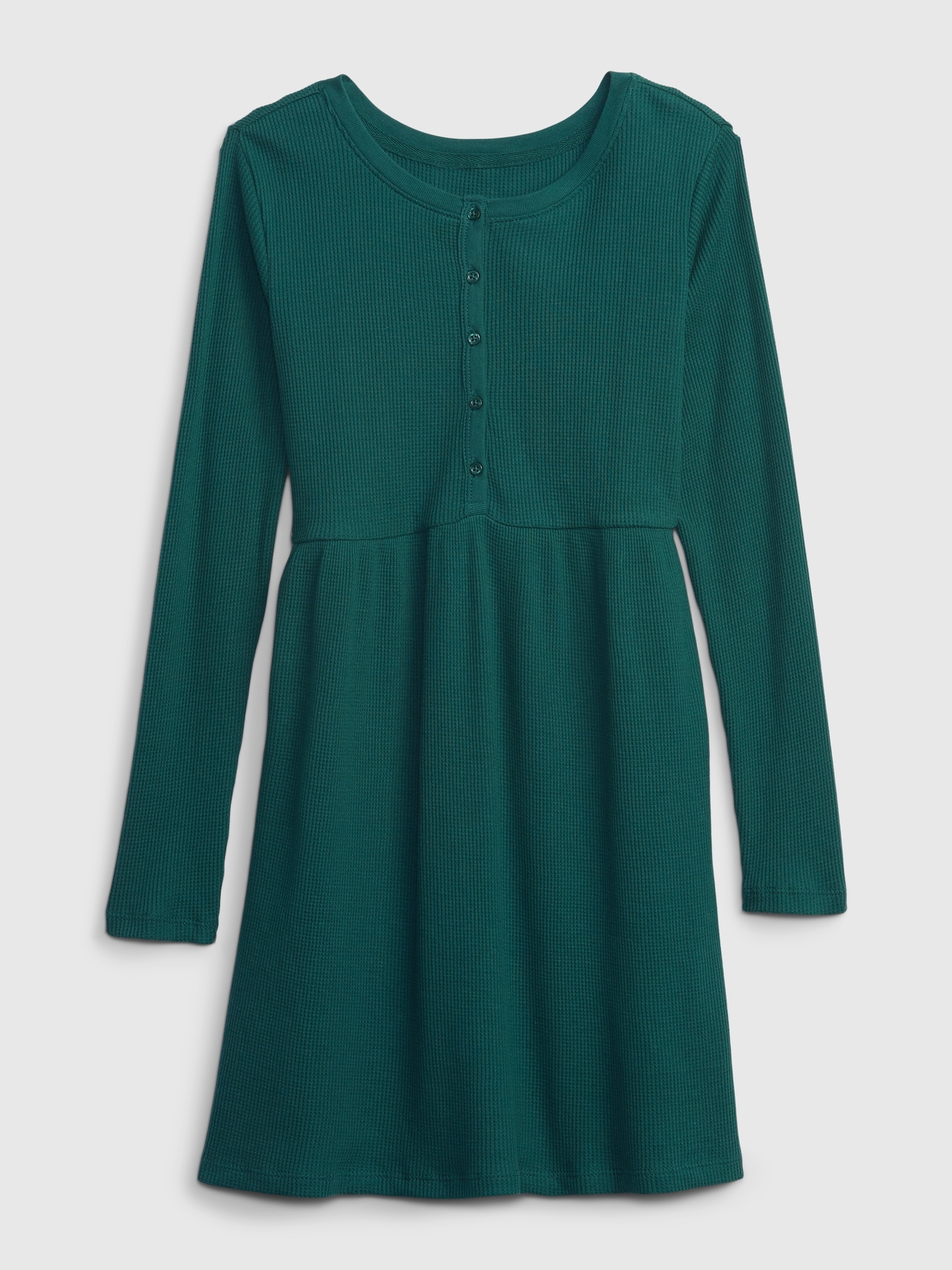 Gap Kids Waffle Skater Dress green. 1