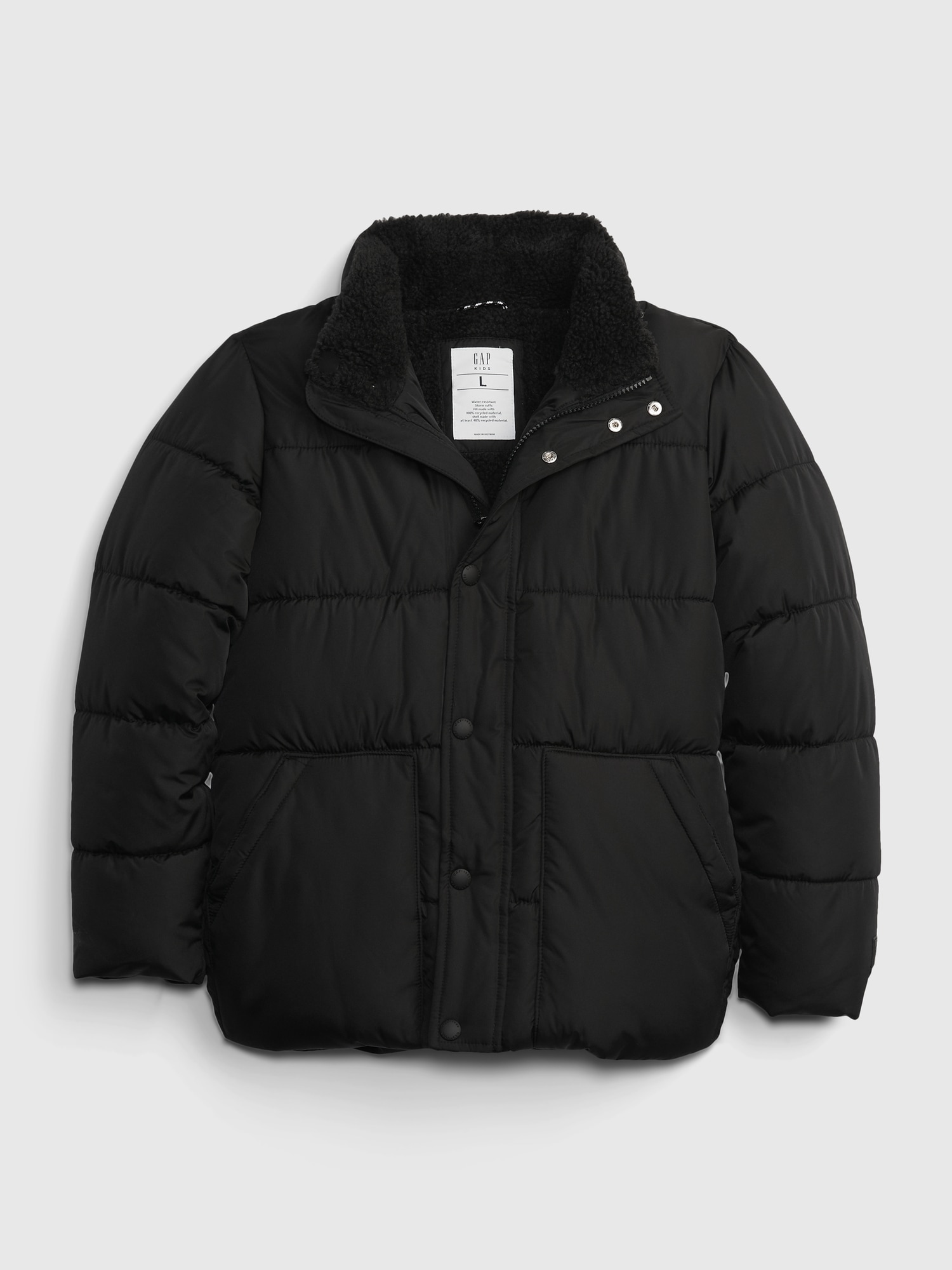 Kids Sherpa Lined Puffer Jacket Gap