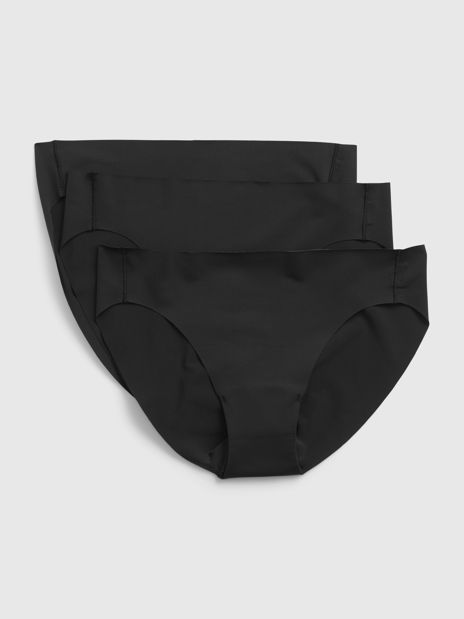 Microfiber No-show High Waist Bikini Panty - Black