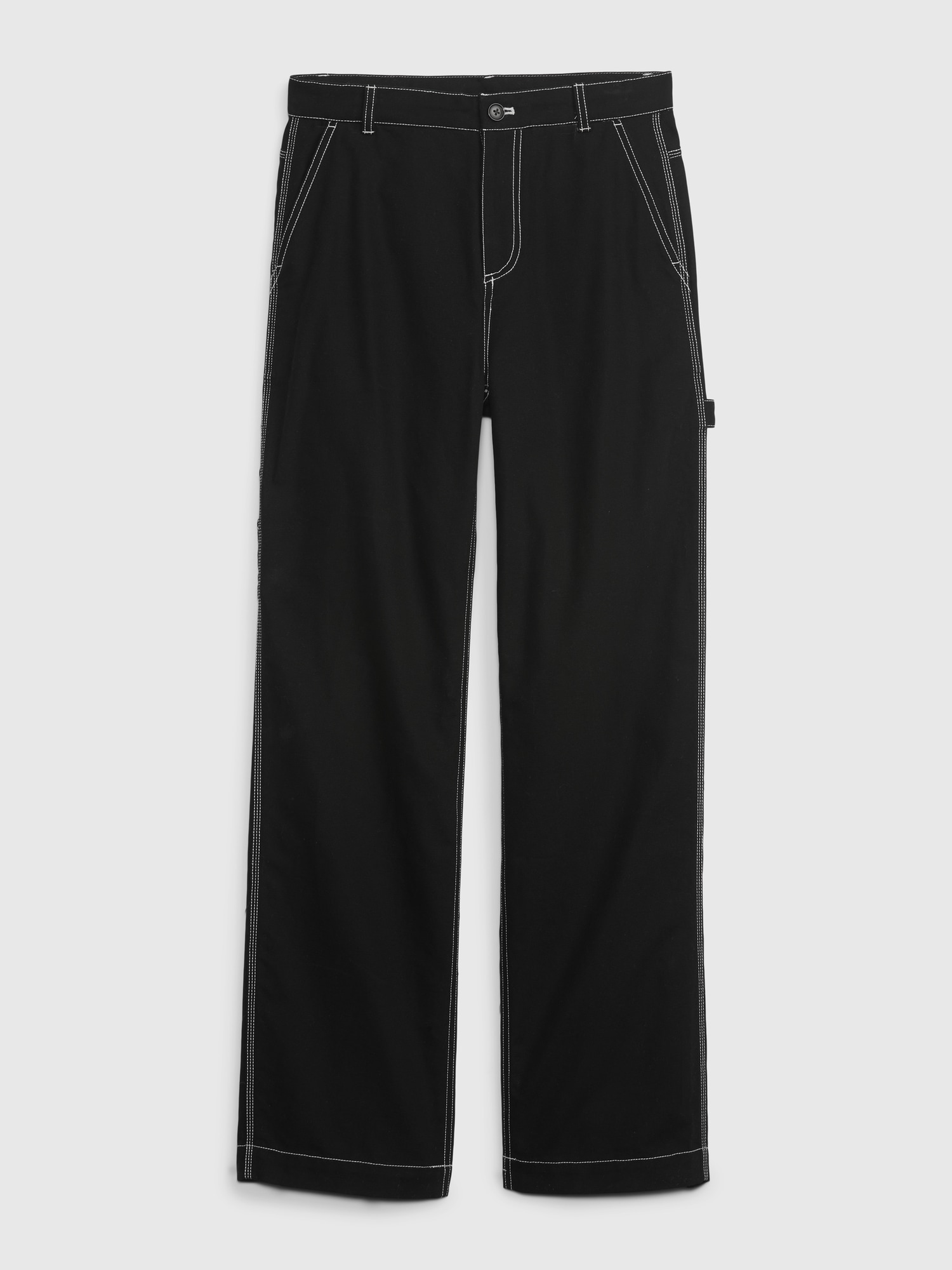 Gap Easy Straight Pull-On Pants With Washwell Size S Tall- Black