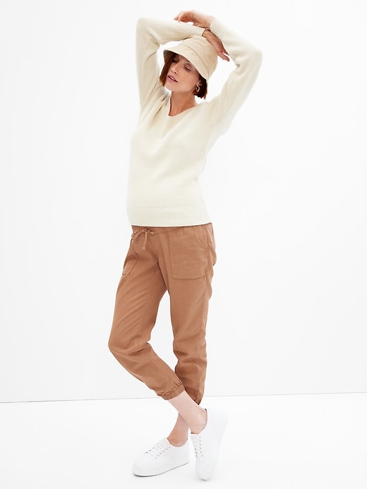 Image number 6 showing, Maternity TENCEL&#153 Full Panel Utility Joggers