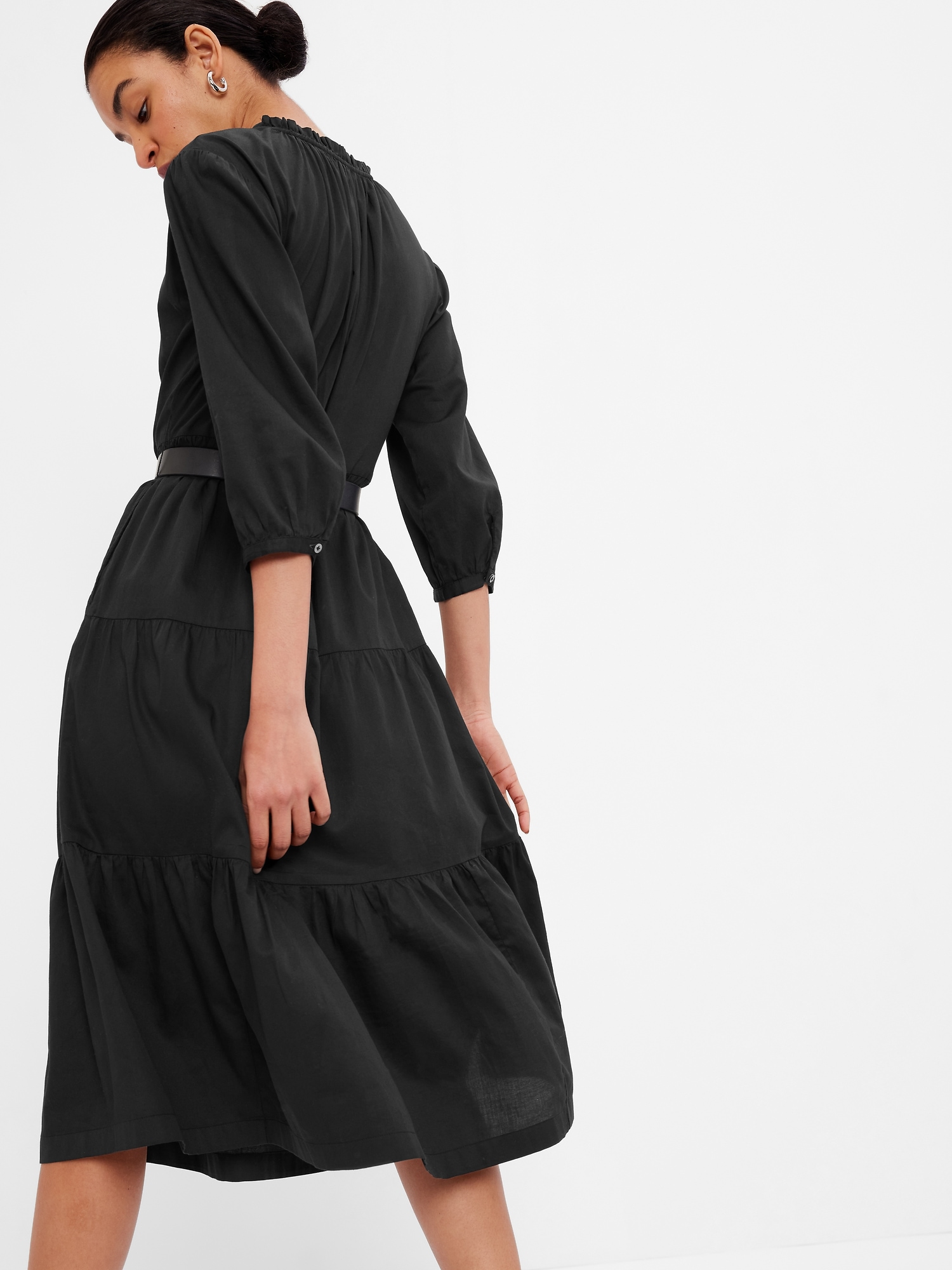 Tiered Tie-Waist Midi Dress | Gap