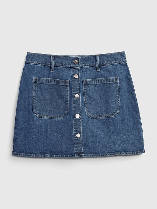 Image number 4 showing, Patch Pocket Denim Mini Skirt