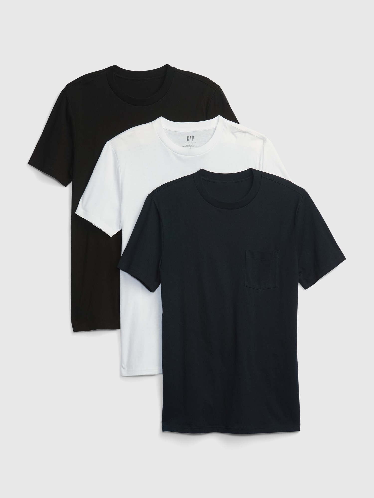 Gap Organic Cotton Pocket T-Shirt (3-Pack) multi. 1
