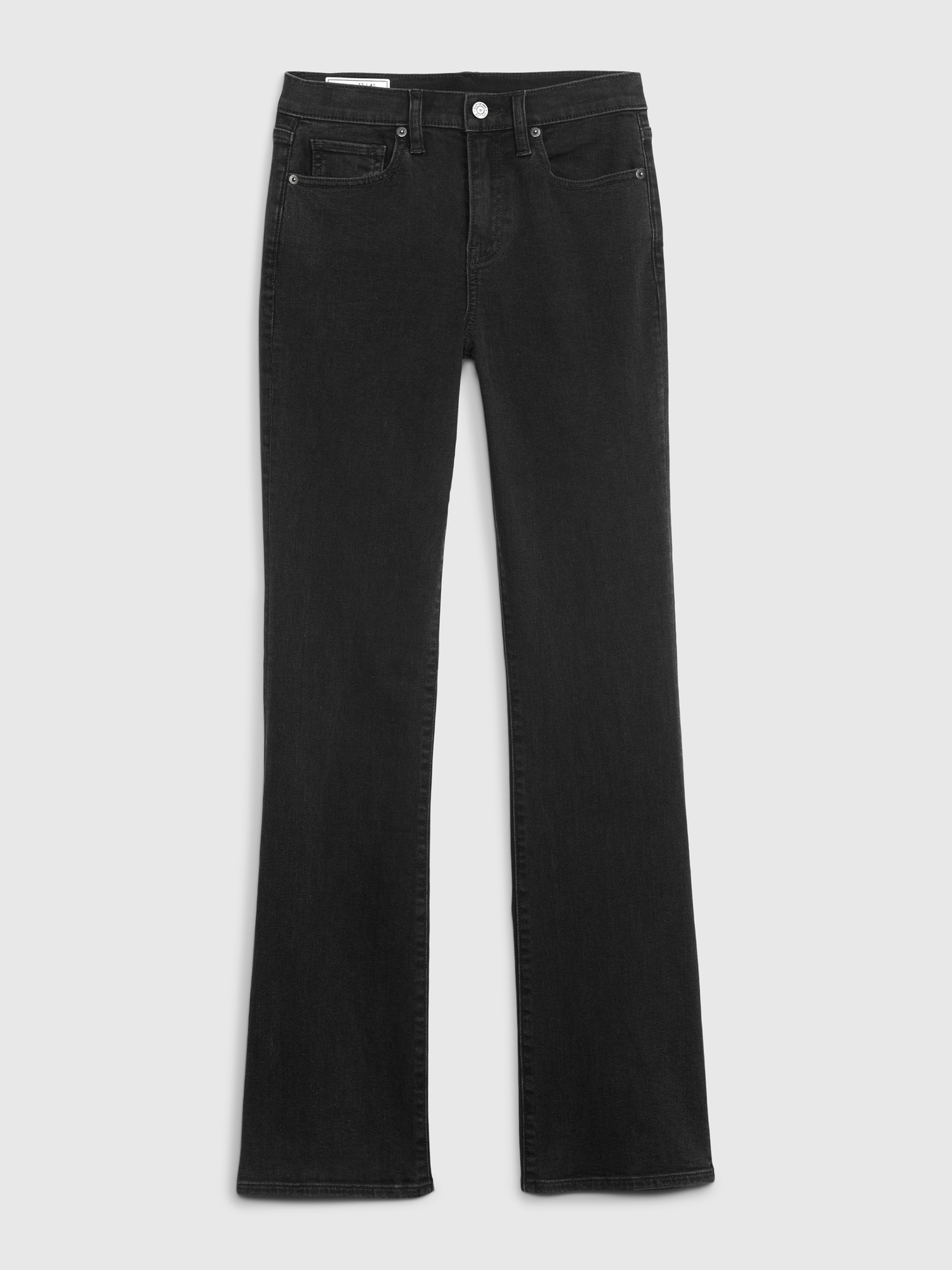 Women's Pull-On Stretch Bootcut Denim Jean Mini Flare Pants Black Small at   Women's Jeans store