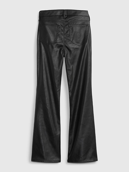 Image number 2 showing, Kids High Rise Vegan Leather Flare Pants