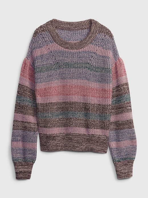 Kids Shaker-Stitch Puff-Sleeve Sweater | Gap