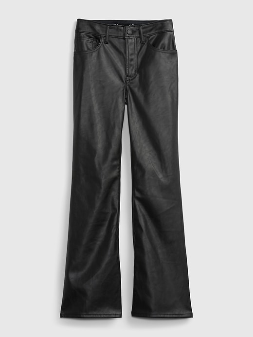 Image number 1 showing, Kids High Rise Vegan Leather Flare Pants