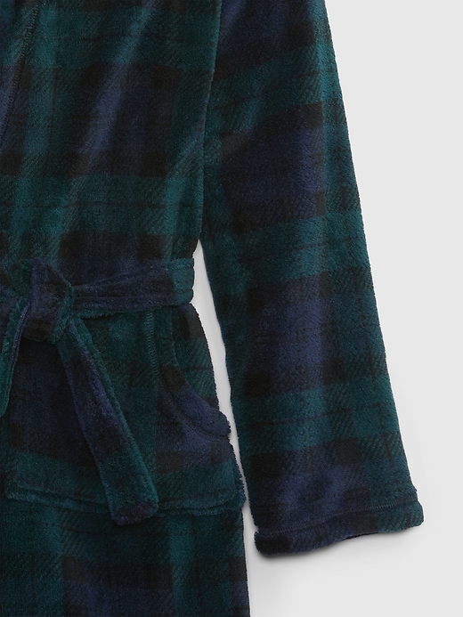 Image number 2 showing, Kids Plaid Fuzzy Robe