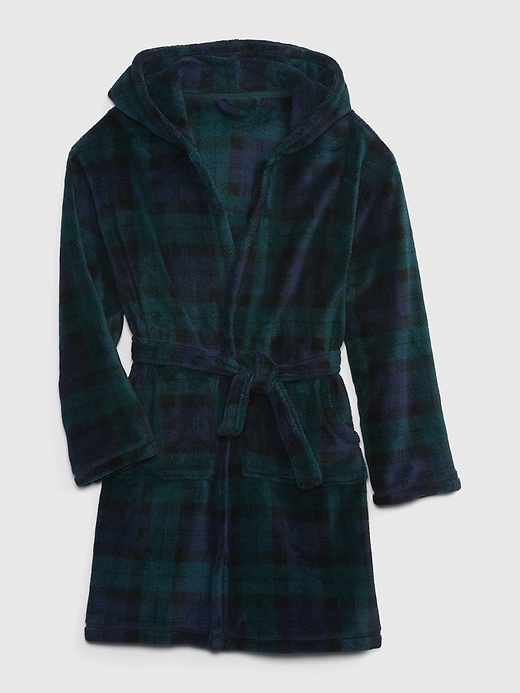 Image number 1 showing, Kids Plaid Fuzzy Robe