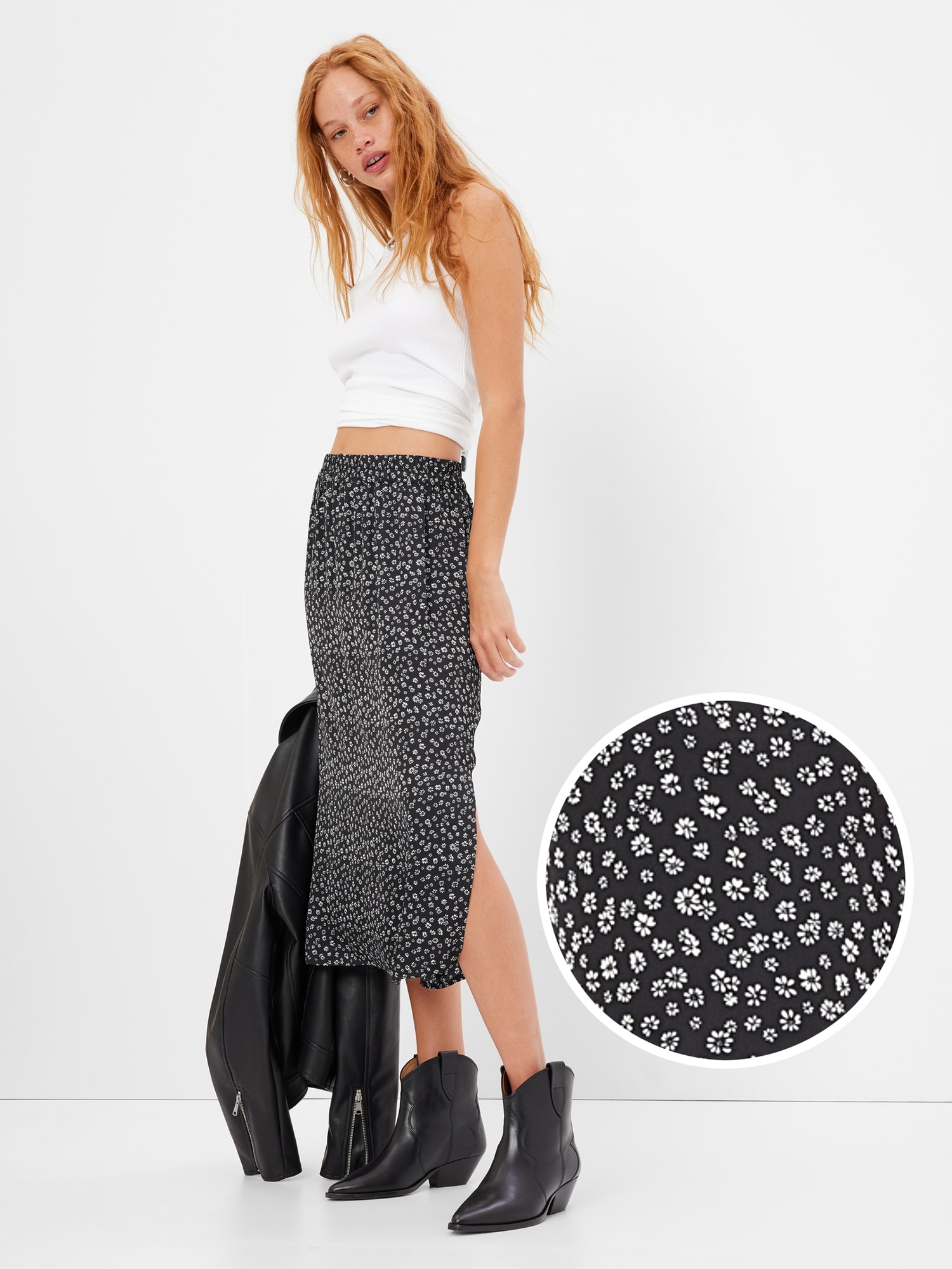 Gap animal print outlet midi skirt