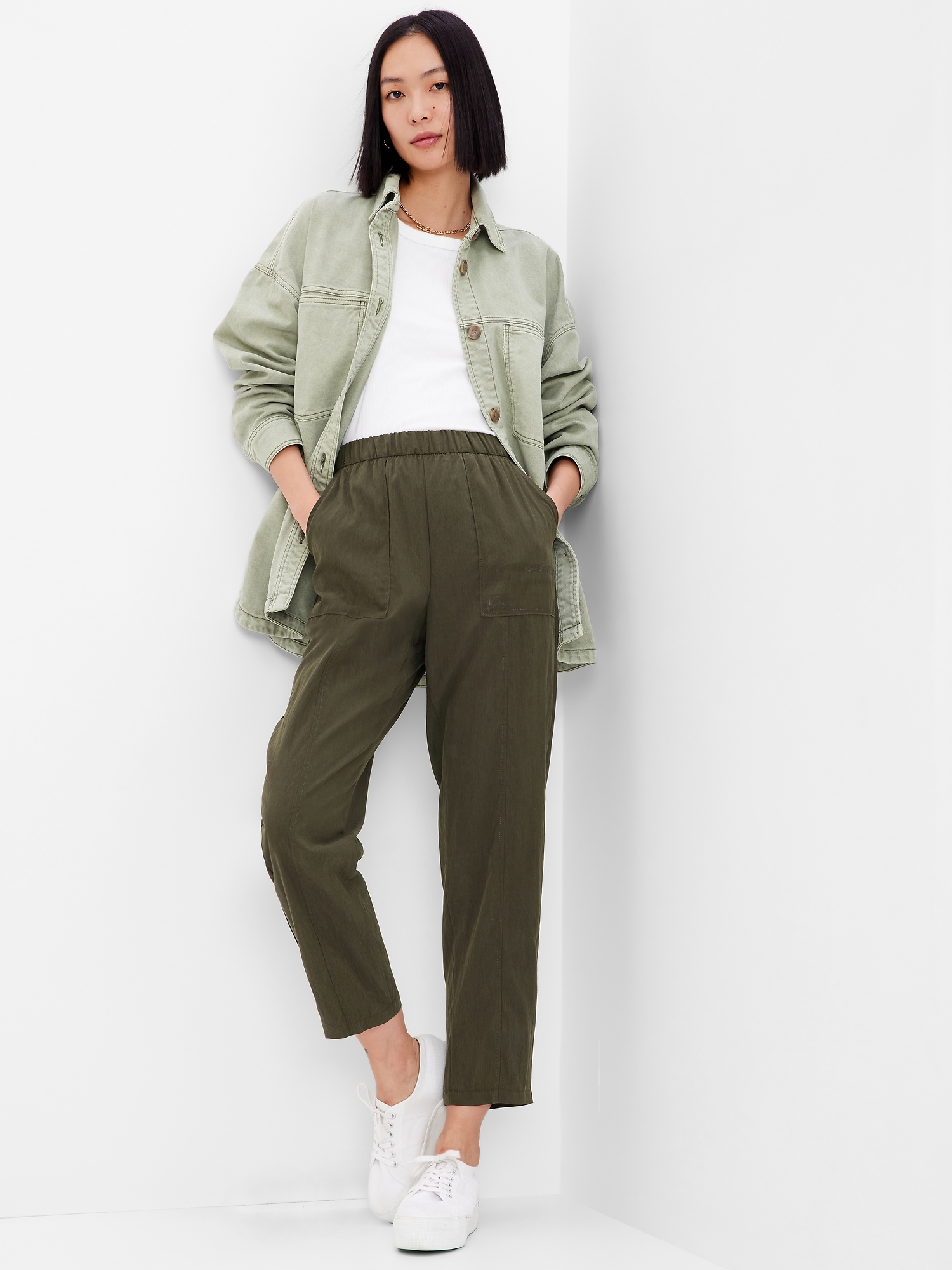 Gap TENCEL™ | Pull-On Lyocell with Rise High Pants Washwell