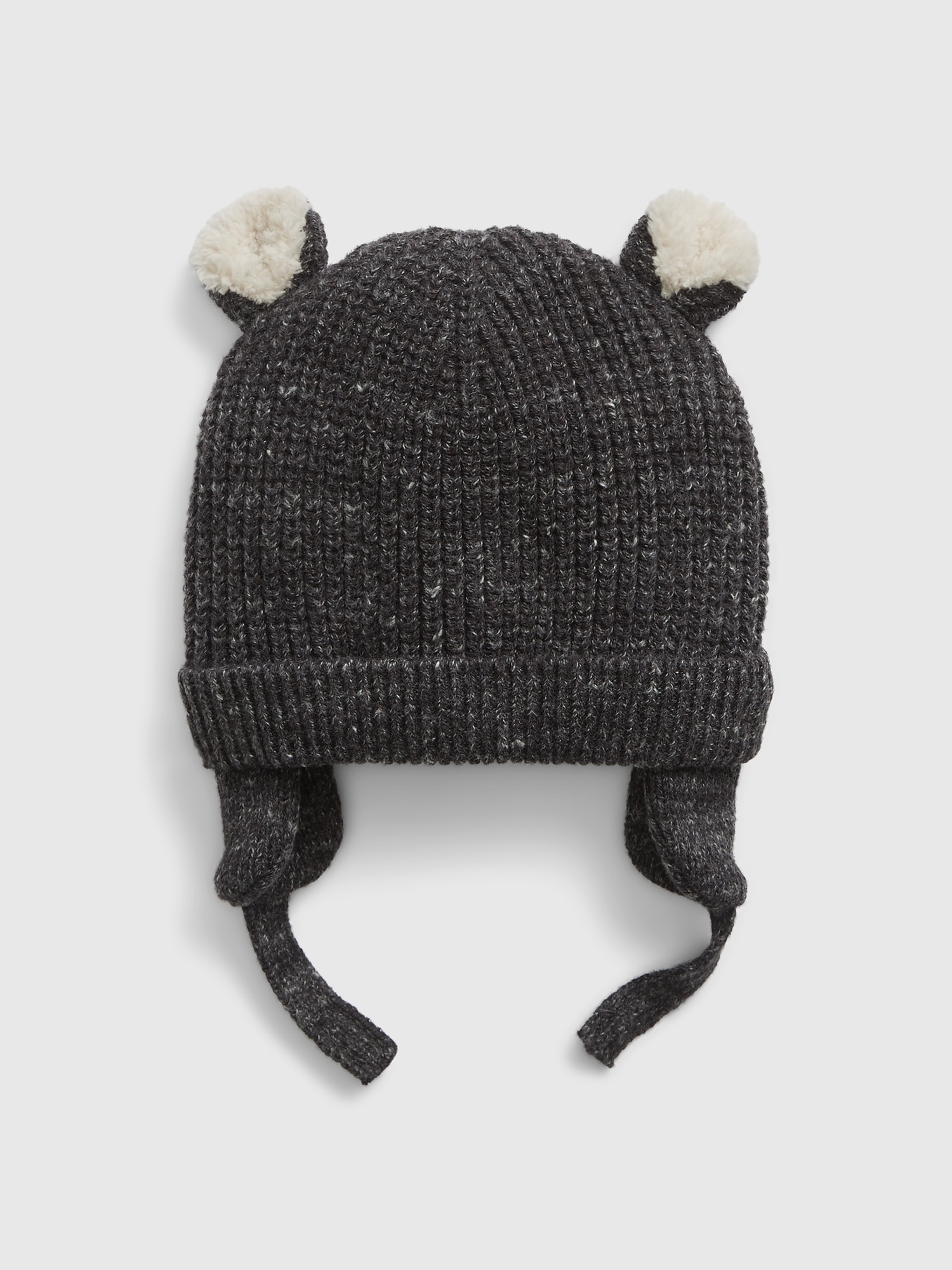 Gap Baby Sherpa-lined Bear Beanie In Charcoal