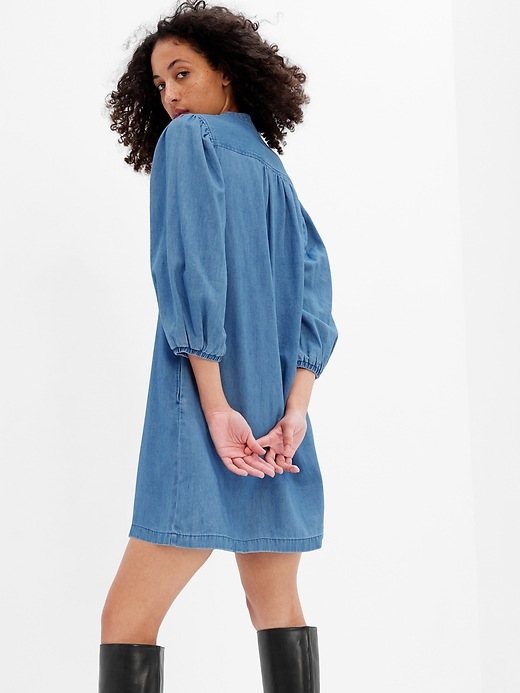 Image number 2 showing, Denim Popover Mini Dress with Washwell