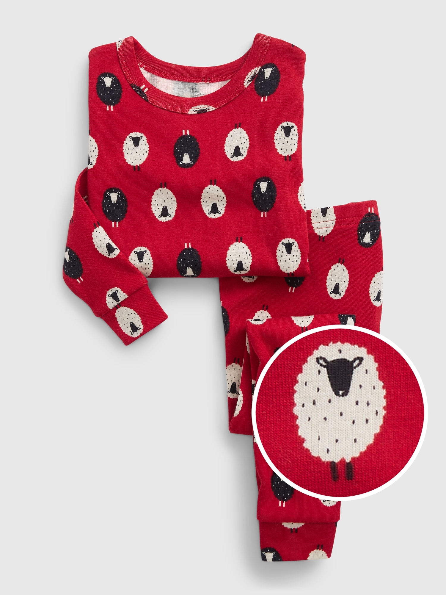 Sense Organics Long John Pyjama with Applique, Red Stripes - 100% organic  cotton unisex (bambini)