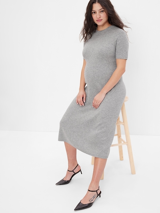 Image number 5 showing, Maternity Rib Midi Sweater Dress
