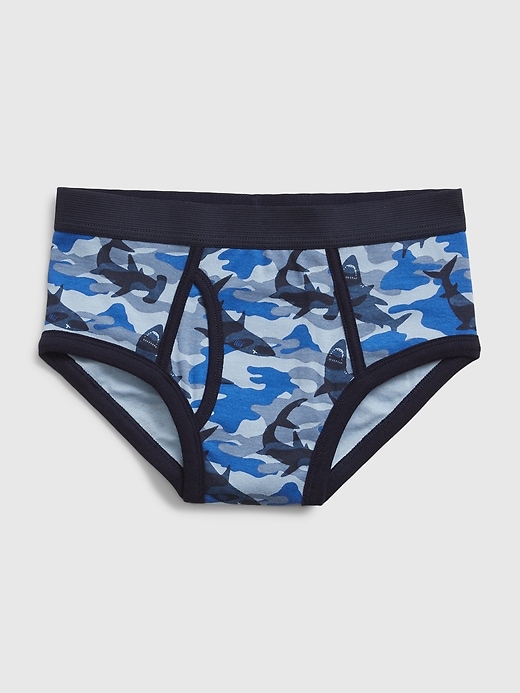 Image number 2 showing, Kids Organic Cotton Shark Briefs (4-Pack)