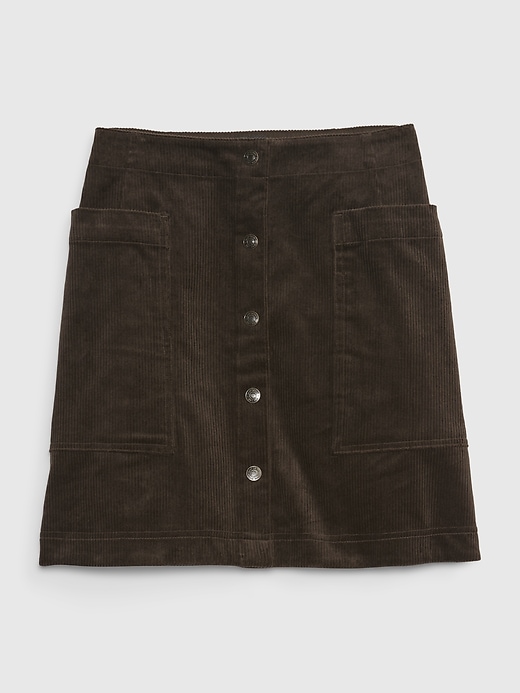 Image number 6 showing, Snap-Front Corduroy Mini Skirt